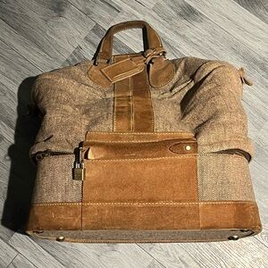 1950’s BUCKET TWEED AND LEATHER BAG PURCHASED AT RRL STORE TALON ZIPPERS